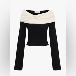 ✨Meshki Yoko Contrast Overlay Knit Top✨